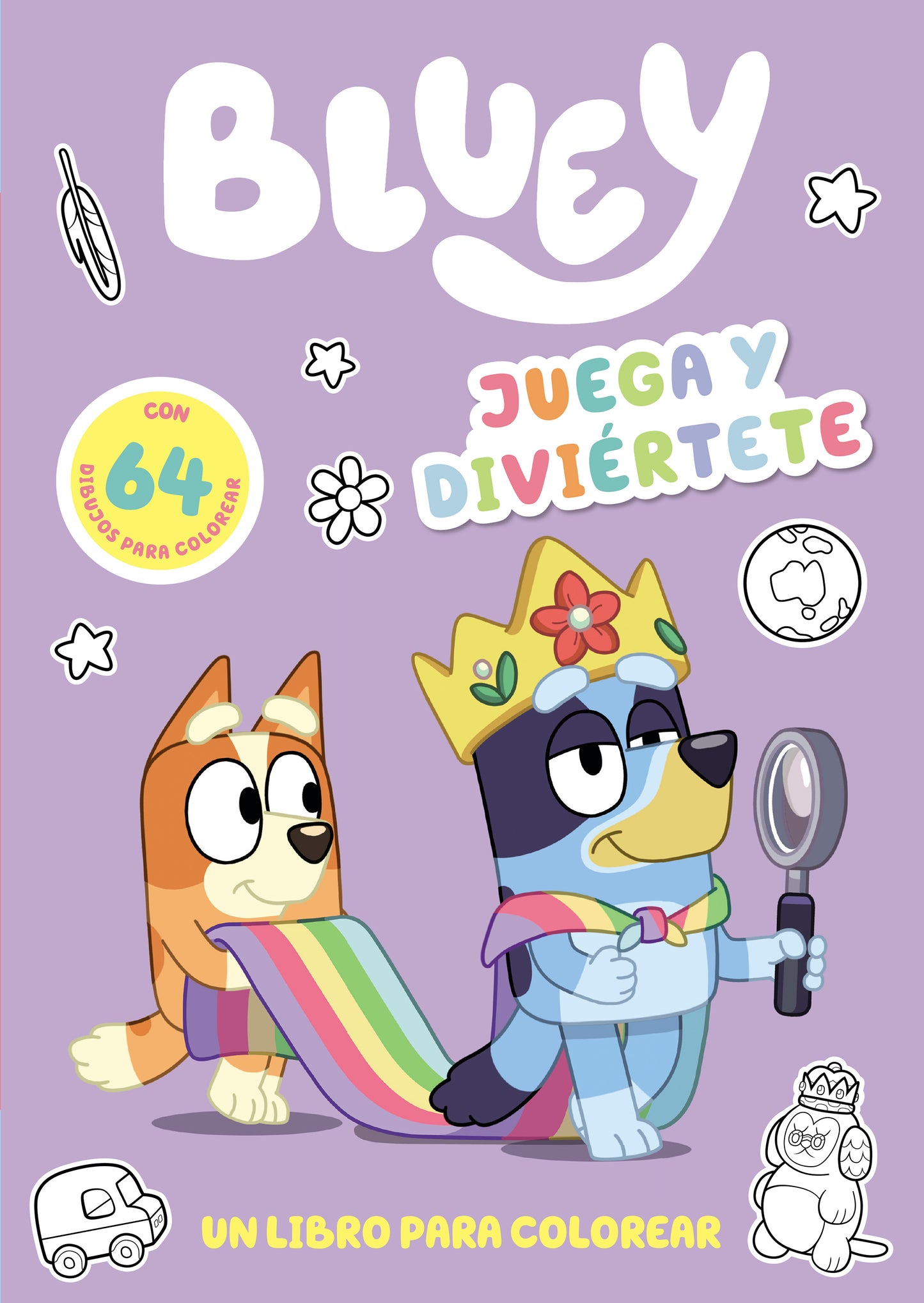Juega y diviértete. Libro para colorear a Bluey y sus amigos