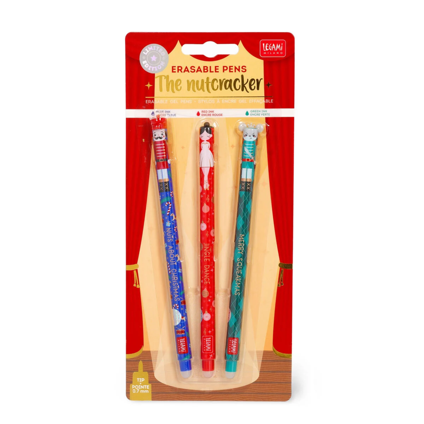Set de 3 Bolígrafos de Gel Borrables - The Nutcracker - Erasable Pen