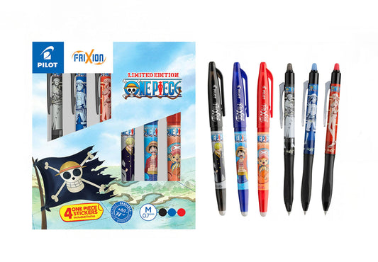 Pilot One Piece Caja Coleccionista con 3 Boligrafos Frixion Ball-3 Boligrafos Frixion Ball Plus-4 Stickers de Regalo -