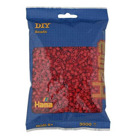 [201-22] Hama midi rojo oscuro / rojo Navidad 3000 piezas