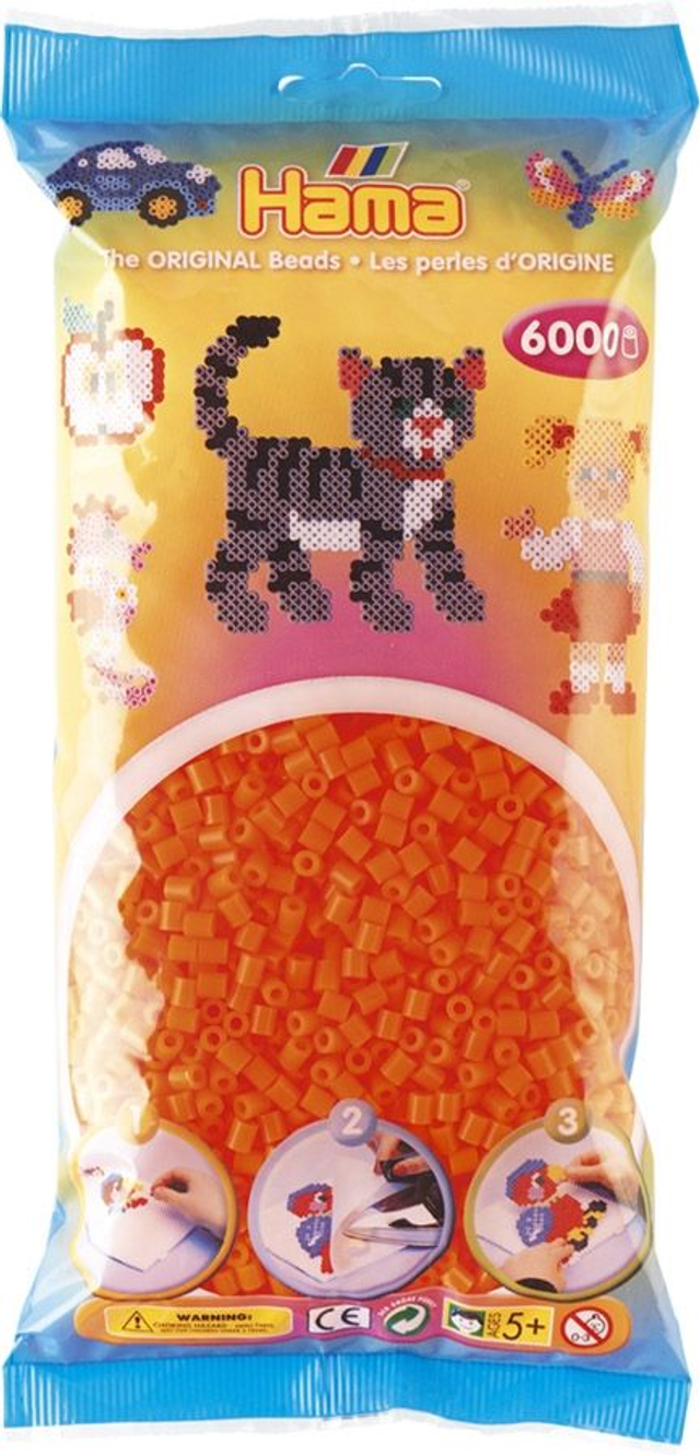 [205-40] Hama midi naranja fluorescente 6000 piezas
