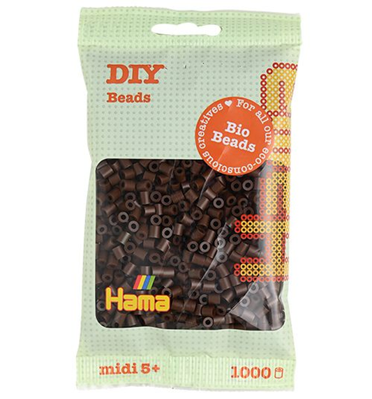 [190-12] Hama midi Bio beads marrón 1000 piezas