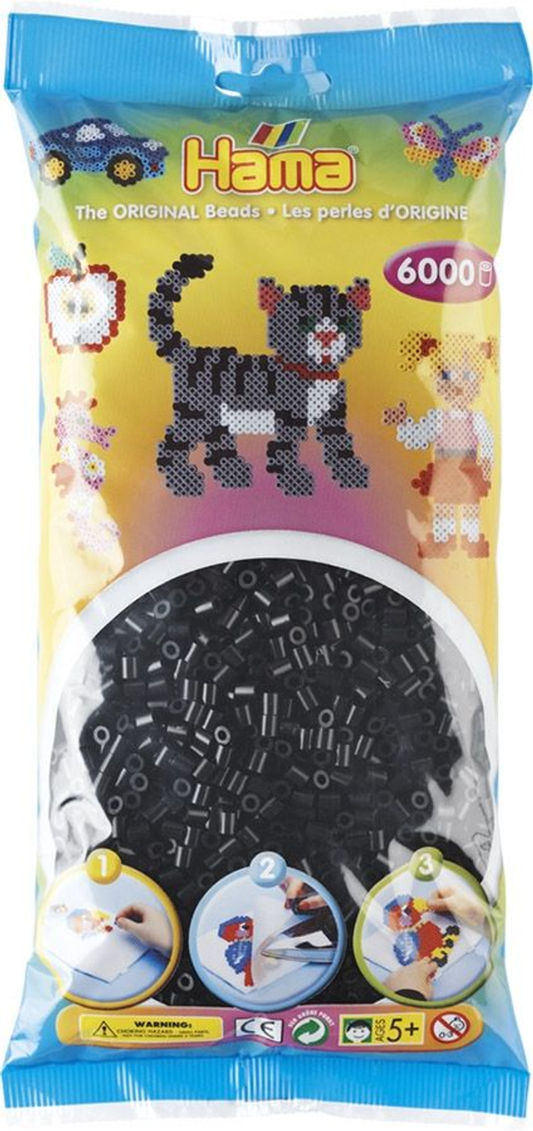 [205-18] Hama midi negro 6000 piezas