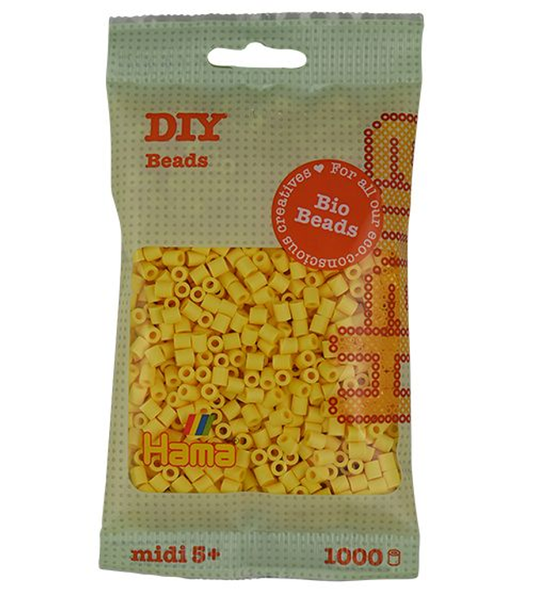 [190-103] Hama midi Bio beads amarillo claro 1000 piezas