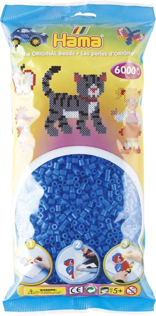 [205-41] Hama midi azul fluorescente 6000 piezas