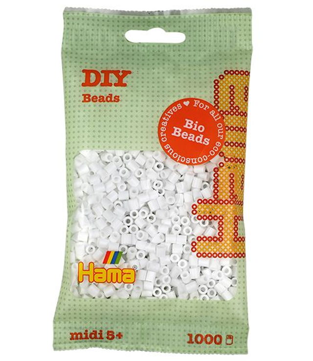 [190-01] Hama midi Bio beads blanco 1000 piezas