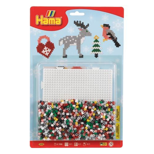 [4203] Blister Hama Beads Midi 1100 beads Navidad
